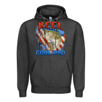 Charcoal Heather reel cool dad Zipper Hoodie - MaliasSmallBusiness
