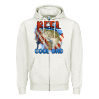 Oatmeal Heather reel cool dad Zipper Hoodie - MaliasSmallBusiness