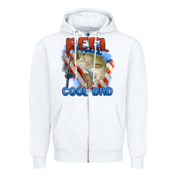 White reel cool dad Zipper Hoodie - MaliasSmallBusiness