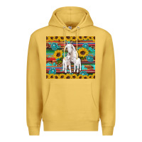 Antique Gold goats mom and baby sunflowers gemstones serape leopard glitter wooden Premium Hoodie - Artiststas