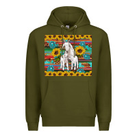 Army Green goats mom and baby sunflowers gemstones serape leopard glitter wooden Premium Hoodie - Artiststas