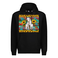 Black goats mom and baby sunflowers gemstones serape leopard glitter wooden Premium Hoodie - Artiststas