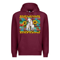 Burgundy goats mom and baby sunflowers gemstones serape leopard glitter wooden Premium Hoodie - Artiststas