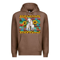 Chestnut goats mom and baby sunflowers gemstones serape leopard glitter wooden Premium Hoodie - Artiststas
