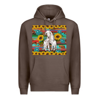 Coffee goats mom and baby sunflowers gemstones serape leopard glitter wooden Premium Hoodie - Artiststas