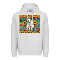 Dove Grey goats mom and baby sunflowers gemstones serape leopard glitter wooden Premium Hoodie - Artiststas