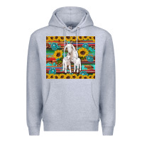 Heather Grey goats mom and baby sunflowers gemstones serape leopard glitter wooden Premium Hoodie - Artiststas