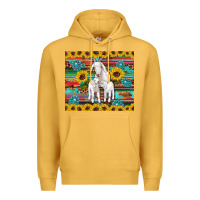 Mustard goats mom and baby sunflowers gemstones serape leopard glitter wooden Premium Hoodie - Artiststas
