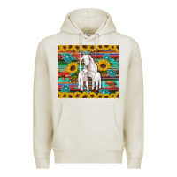 Oatmeal Heather goats mom and baby sunflowers gemstones serape leopard glitter wooden Premium Hoodie - Artiststas
