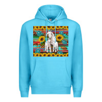 Ocean Blue goats mom and baby sunflowers gemstones serape leopard glitter wooden Premium Hoodie - Artiststas