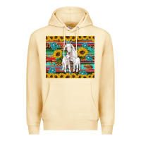 Pina Colada goats mom and baby sunflowers gemstones serape leopard glitter wooden Premium Hoodie - Artiststas