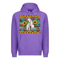 Purple goats mom and baby sunflowers gemstones serape leopard glitter wooden Premium Hoodie - Artiststas