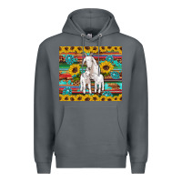 Rock goats mom and baby sunflowers gemstones serape leopard glitter wooden Premium Hoodie - Artiststas