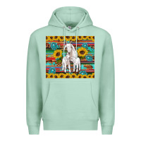 Seafoam goats mom and baby sunflowers gemstones serape leopard glitter wooden Premium Hoodie - Artiststas