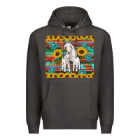 Smoke goats mom and baby sunflowers gemstones serape leopard glitter wooden Premium Hoodie - Artiststas