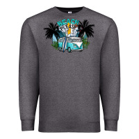 Charcoal Heather beach please Premium Sweatshirt - SublimationCraftShop