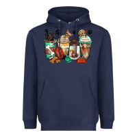 Navy dog coffee cups Heavyweight Hoodie - Zillion Design Studio