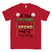 Red at the ballpark is where i spend most my days Classic Tee - BundleAndBundleShop
