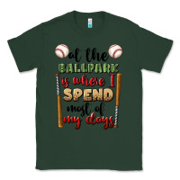 Sports Green at the ballpark is where i spend most my days Classic Tee - BundleAndBundleShop