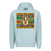 Blue Mist goat sunflowers gemstones serape leopard glitter Premium Hoodie - Artiststas
