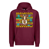 Burgundy goat sunflowers gemstones serape leopard glitter Premium Hoodie - Artiststas