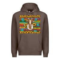 Coffee goat sunflowers gemstones serape leopard glitter Premium Hoodie - Artiststas