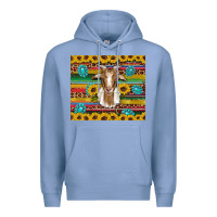 Colony Blue goat sunflowers gemstones serape leopard glitter Premium Hoodie - Artiststas