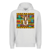 Dove Grey goat sunflowers gemstones serape leopard glitter Premium Hoodie - Artiststas