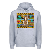 Heather Grey goat sunflowers gemstones serape leopard glitter Premium Hoodie - Artiststas