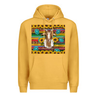 Mustard goat sunflowers gemstones serape leopard glitter Premium Hoodie - Artiststas