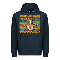 Navy goat sunflowers gemstones serape leopard glitter Premium Hoodie - Artiststas