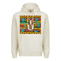 Oatmeal Heather goat sunflowers gemstones serape leopard glitter Premium Hoodie - Artiststas