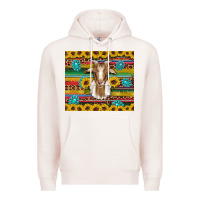 Pale Pink goat sunflowers gemstones serape leopard glitter Premium Hoodie - Artiststas