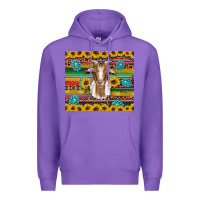 Purple goat sunflowers gemstones serape leopard glitter Premium Hoodie - Artiststas
