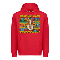Red goat sunflowers gemstones serape leopard glitter Premium Hoodie - Artiststas