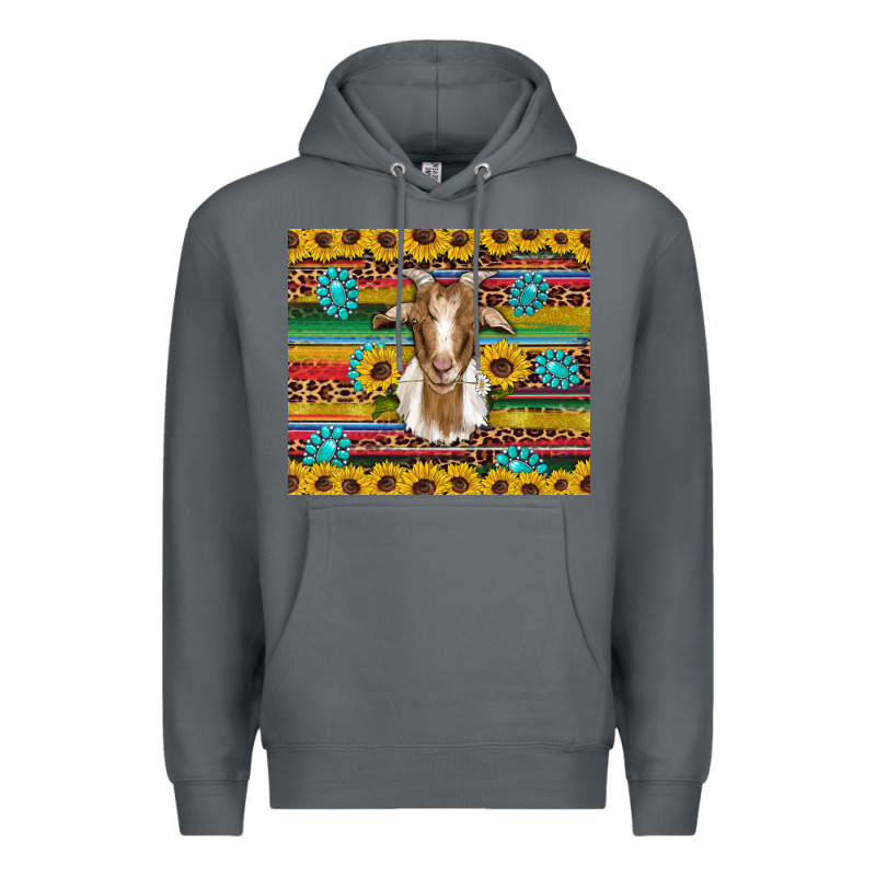 Goat Sunflowers Gemstones Serape Leopard Glitter Premium Hoodie by Artiststas | Teevron