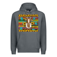 Rock goat sunflowers gemstones serape leopard glitter Premium Hoodie - Artiststas