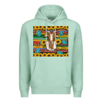 Seafoam goat sunflowers gemstones serape leopard glitter Premium Hoodie - Artiststas