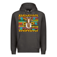 Smoke goat sunflowers gemstones serape leopard glitter Premium Hoodie - Artiststas