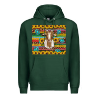 Sports Green goat sunflowers gemstones serape leopard glitter Premium Hoodie - Artiststas