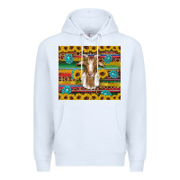 White goat sunflowers gemstones serape leopard glitter Premium Hoodie - Artiststas