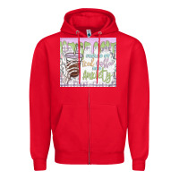Red fueled by iced coffee and anxiety Zipper Hoodie - MaliasSmallBusiness