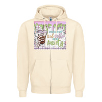 Sandshell fueled by iced coffee and anxiety Zipper Hoodie - MaliasSmallBusiness
