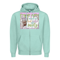 Seafoam fueled by iced coffee and anxiety Zipper Hoodie - MaliasSmallBusiness