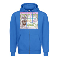 True Royal fueled by iced coffee and anxiety Zipper Hoodie - MaliasSmallBusiness
