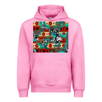 Fuchsia Pink aztec leopard cowhide turquoise Urban Hoodie - BarkalooDesign