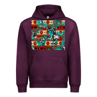 Mauve Wine aztec leopard cowhide turquoise Urban Hoodie - BarkalooDesign