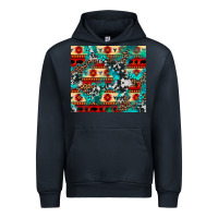 Navy aztec leopard cowhide turquoise Urban Hoodie - BarkalooDesign