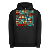 Pigment Black aztec leopard cowhide turquoise Urban Hoodie - BarkalooDesign