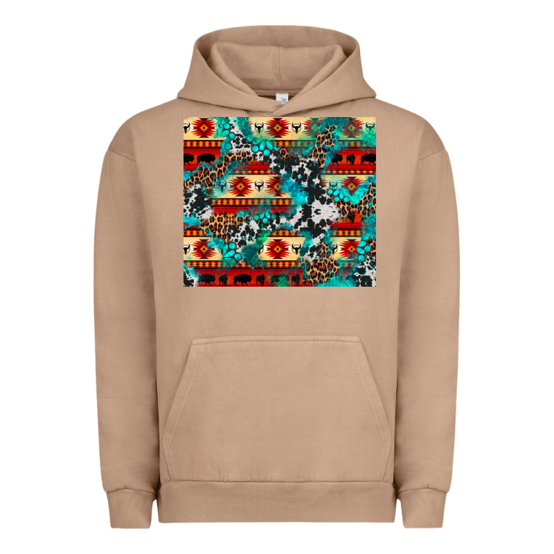 Aztec Leopard Cowhide Turquoise Urban Hoodie by BarkalooDesign | Teevron